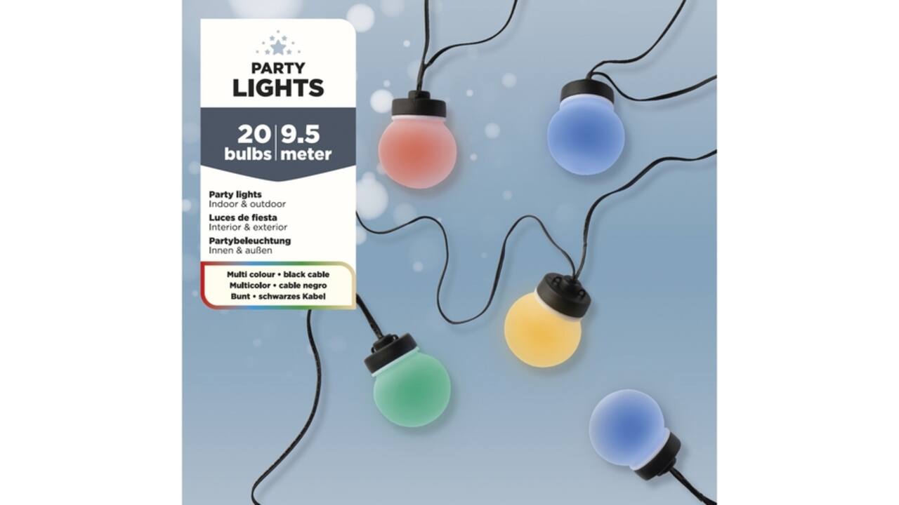 Partylight Lumineo led outdoor 20 bollen 950cm assorti