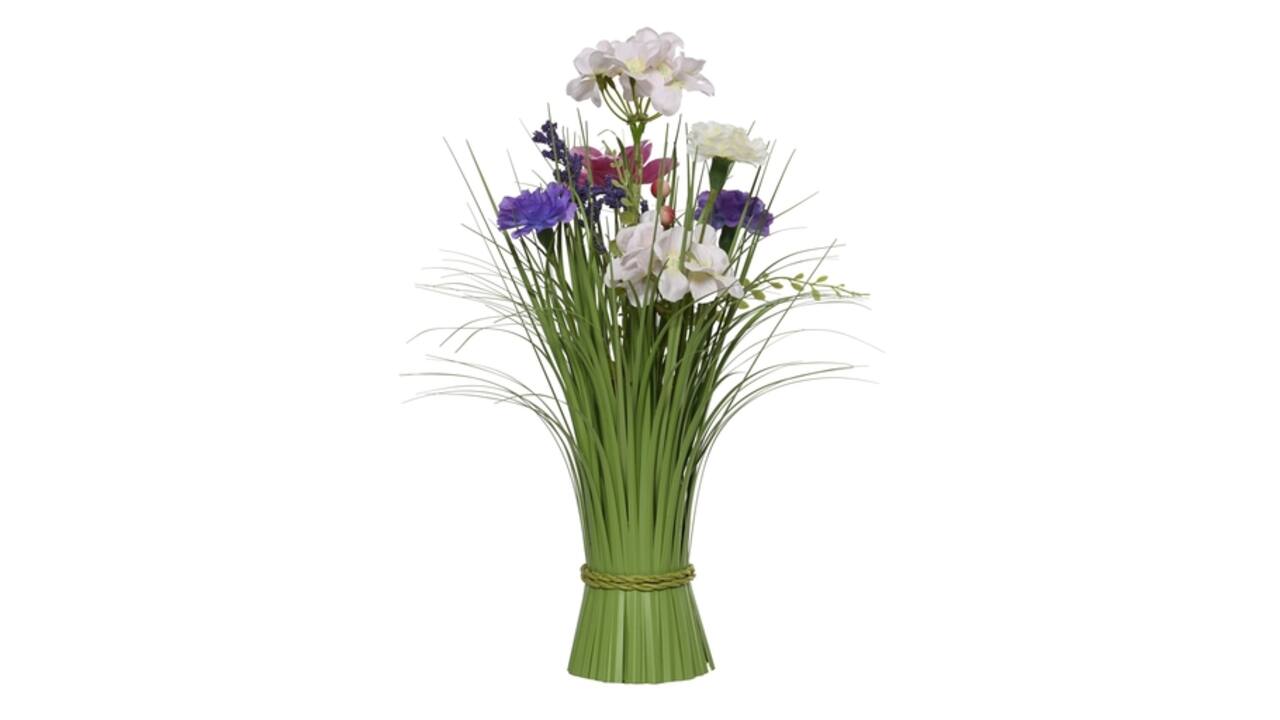 Kunstgras Everlands met bloemen assorti 40cm polyester