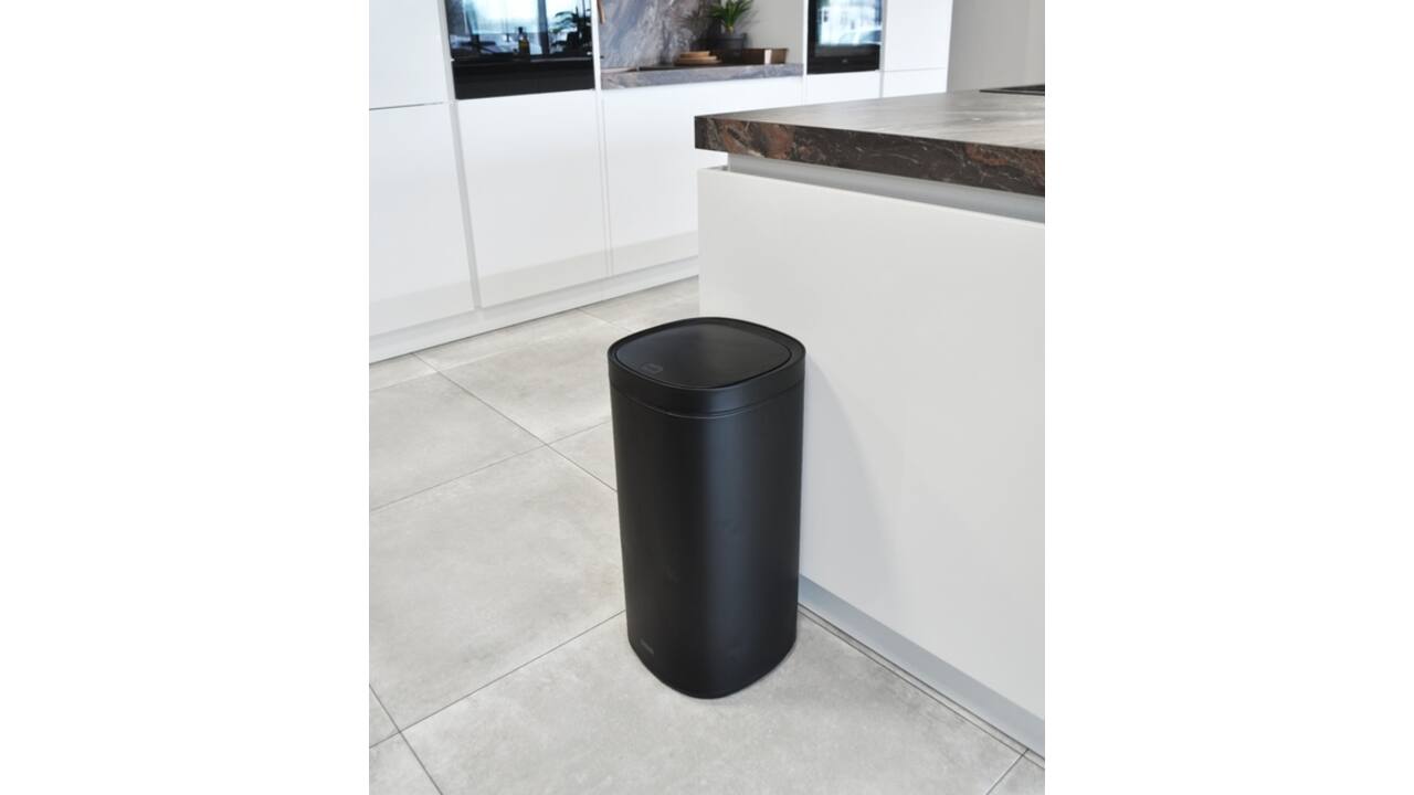 Afvalbak Desq Touch 50 liter RVS zwart