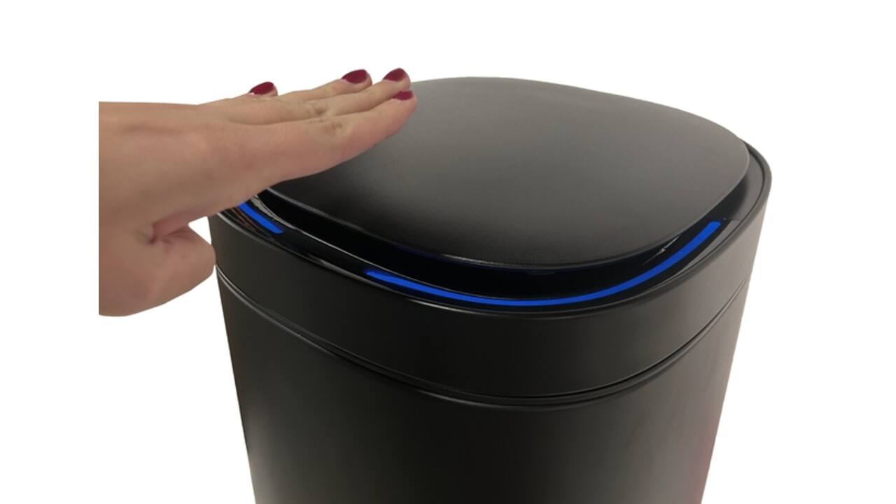 Afvalbak Desq Sensor 40 liter RVS zwart