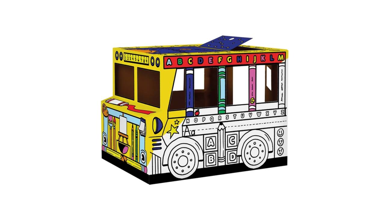 Kartonnen Speelbus Bankers Box Play inkleurbaar