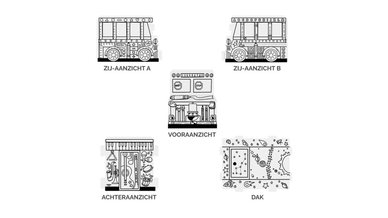 Kartonnen Speelbus Bankers Box Play inkleurbaar