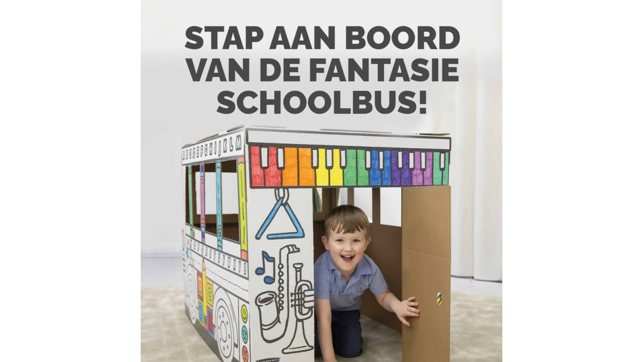Kartonnen Speelbus Bankers Box Play inkleurbaar