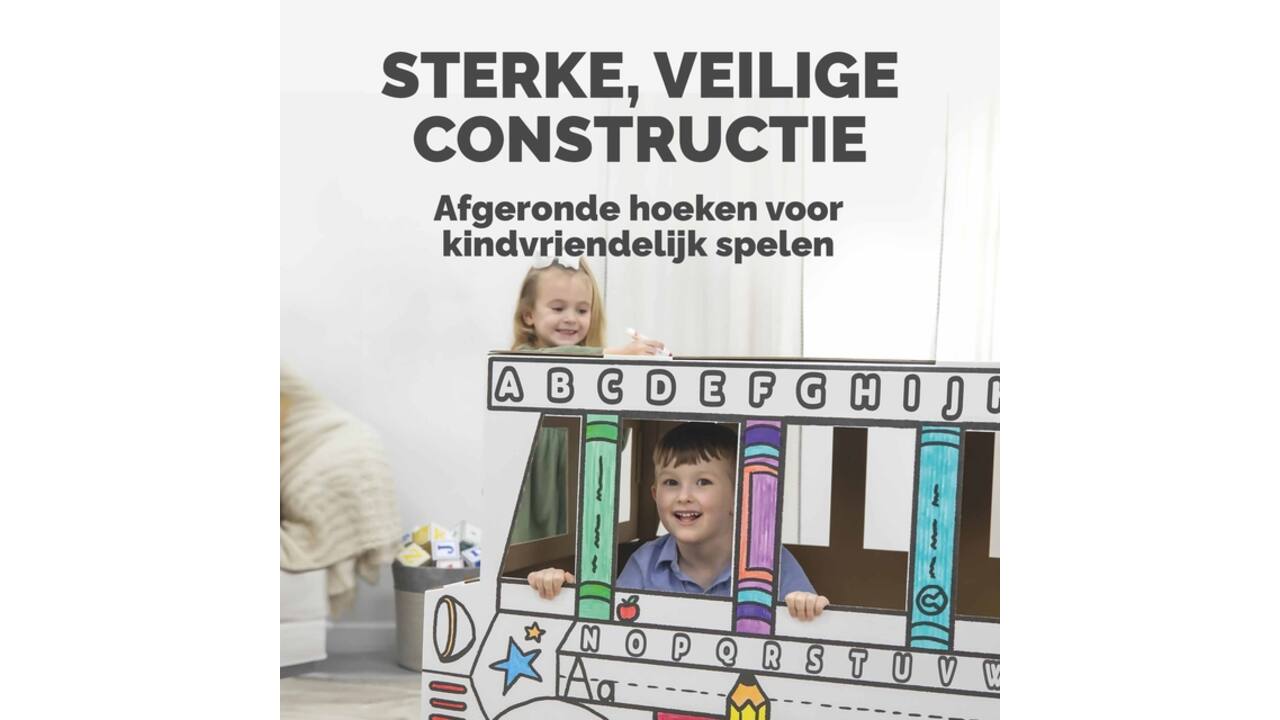 Kartonnen Speelbus Bankers Box Play inkleurbaar