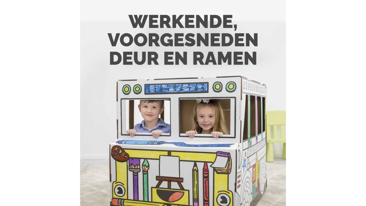 Kartonnen Speelbus Bankers Box Play inkleurbaar