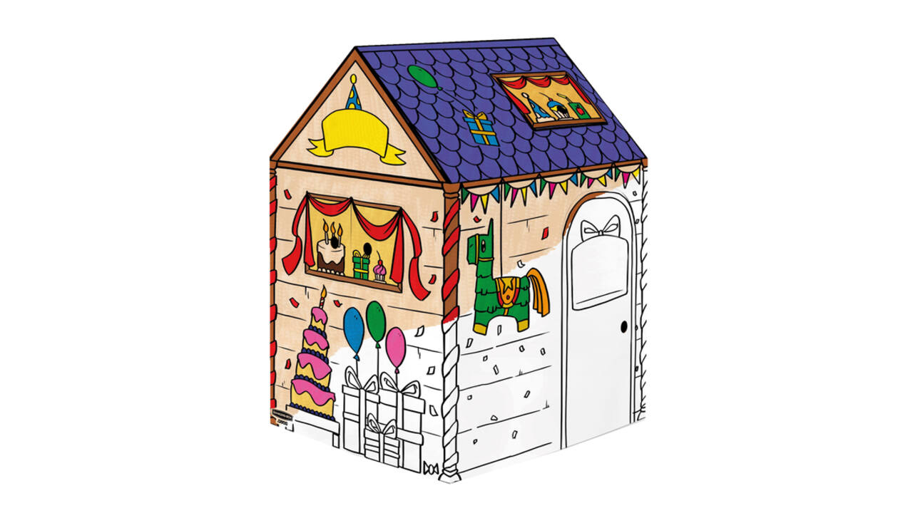Kartonnen speelhuis XL Verjaardag Bankers Box Play inkleurbaar