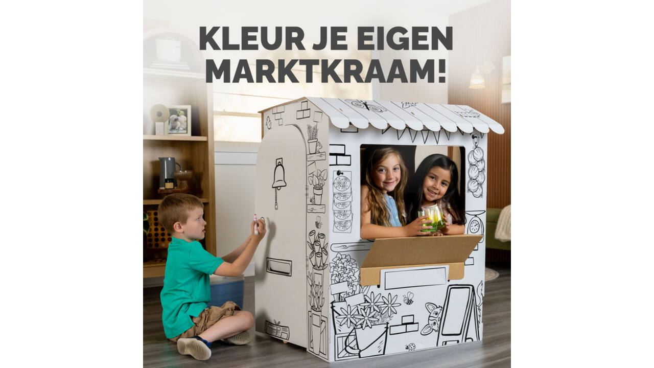 Kartonnen Marktkraam XL Bankers Box Play inkleurbaar