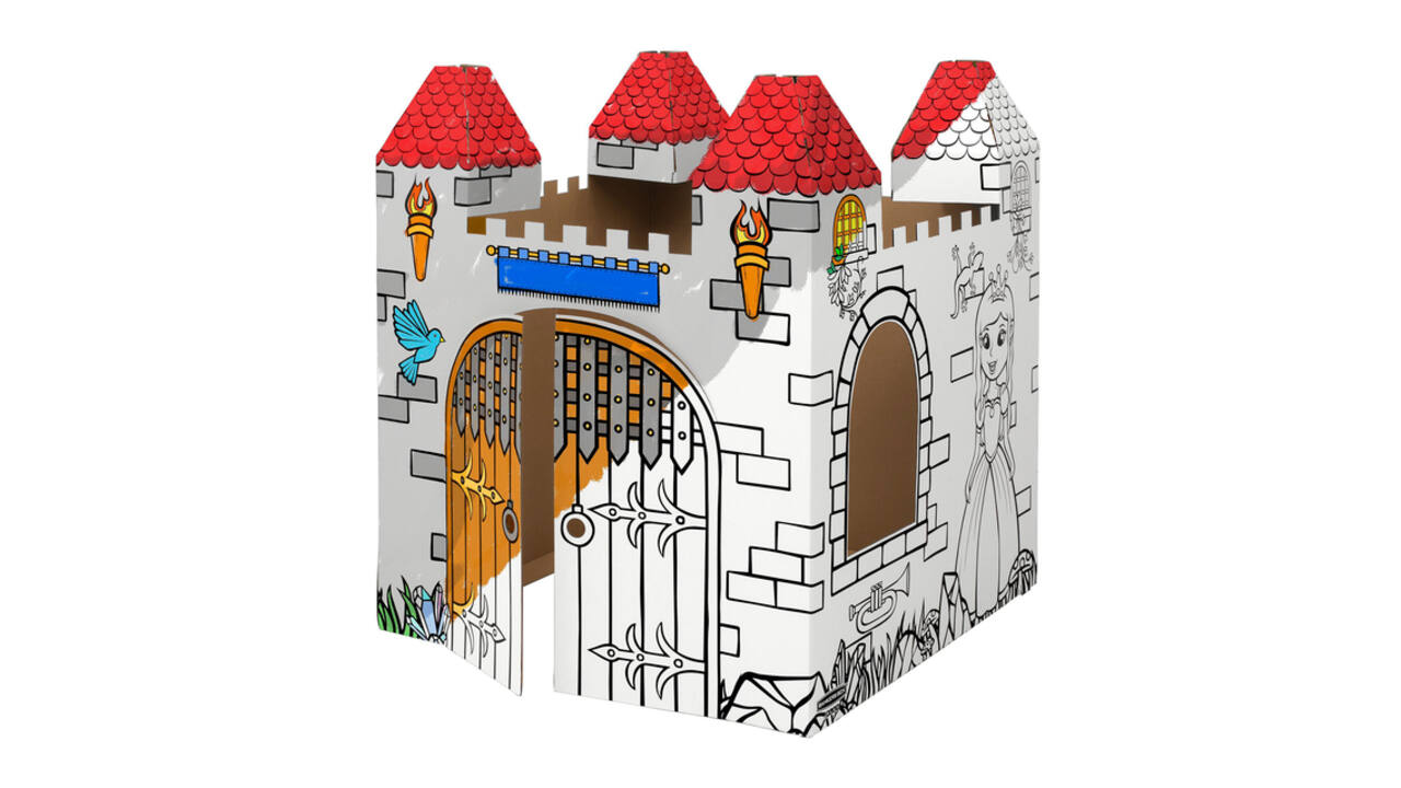 Kartonnen Kasteel XL Bankers Box Play inkleurbaar
