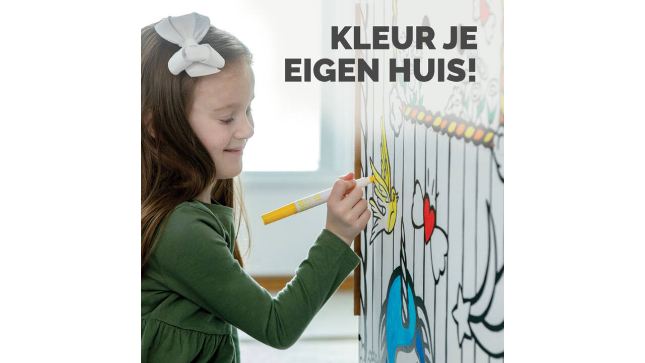 Kartonnen speelhuis XL Eenhoorn Bankers Box Play inkleurbaar