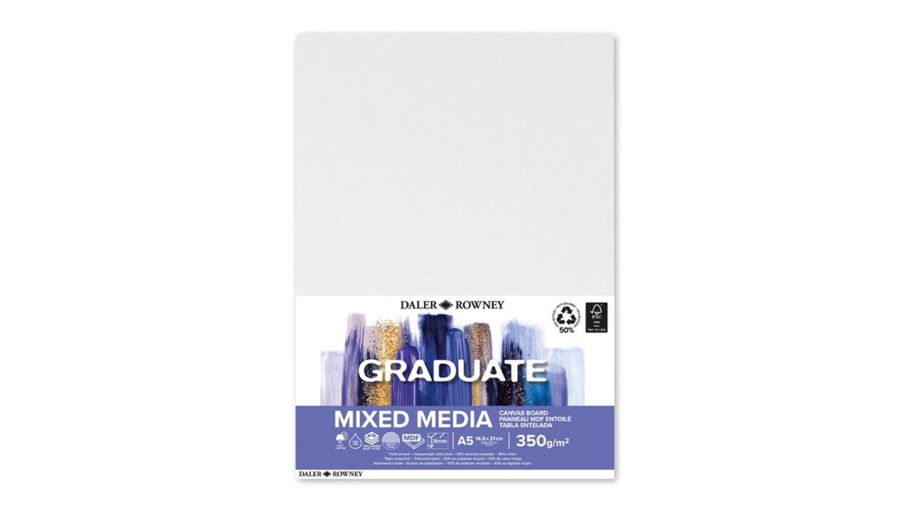 Canvasboard Daler-Rowney Graduate mixed media A5 wit