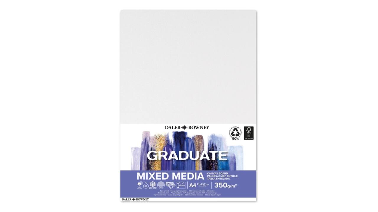 Canvasboard Daler-Rowney Graduate mixed media A4 wit