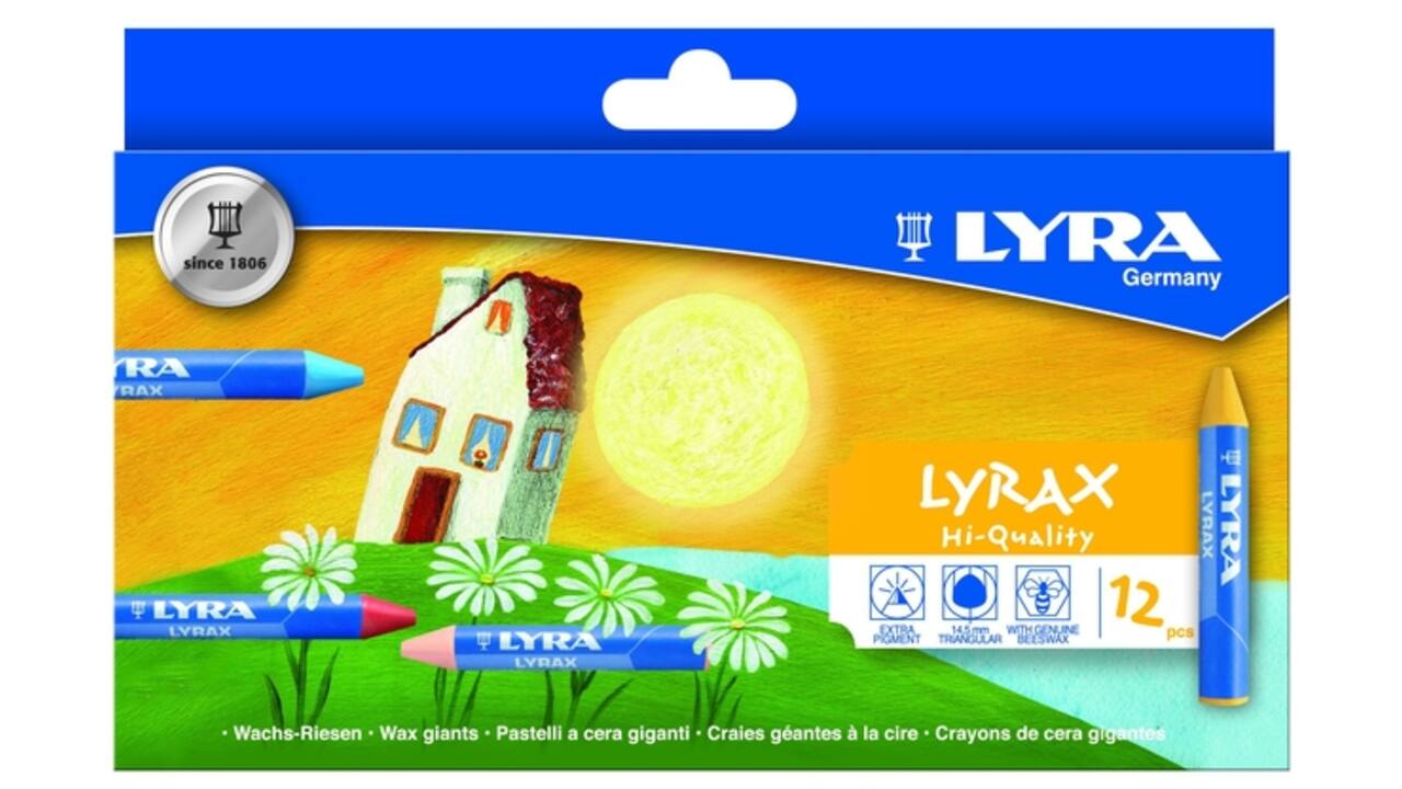 Waskrijt LYRA Lyrax Wax Giants set à 12 kleuren