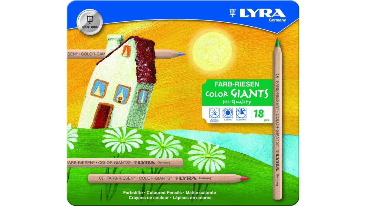 Kleurpotlood LYRA Color Giants Nature blik à 18 kleuren