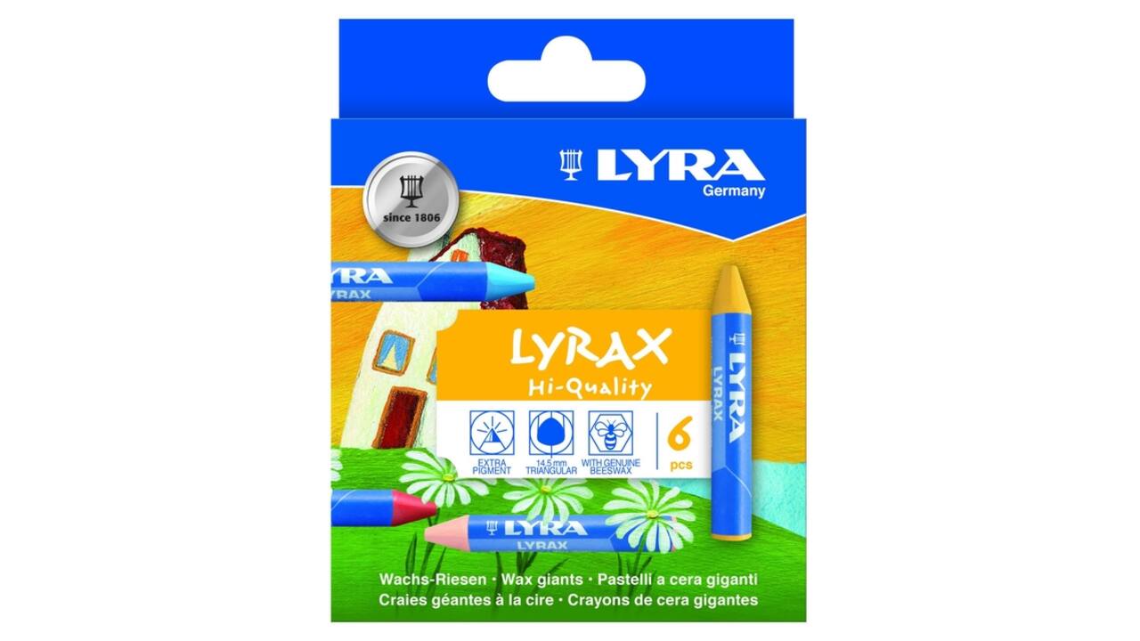 Waskrijt LYRA Lyrax Wax Giants set à 6 kleuren