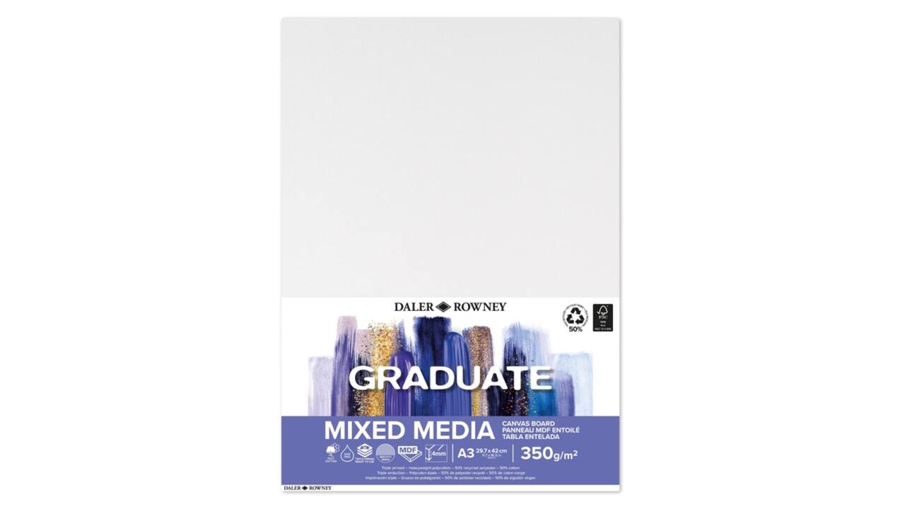 Canvasboard Daler-Rowney Graduate mixed media A3 wit