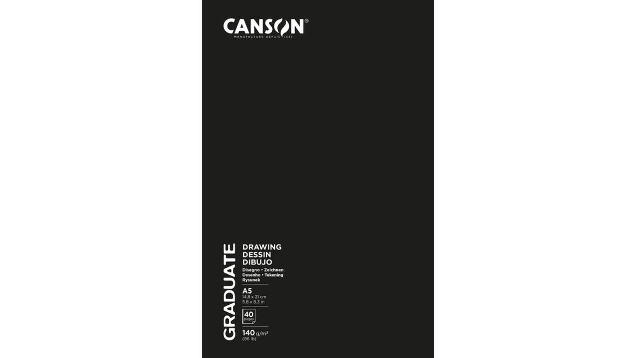 Schetsboek Canson Graduate 20vel 140gr A5 wit