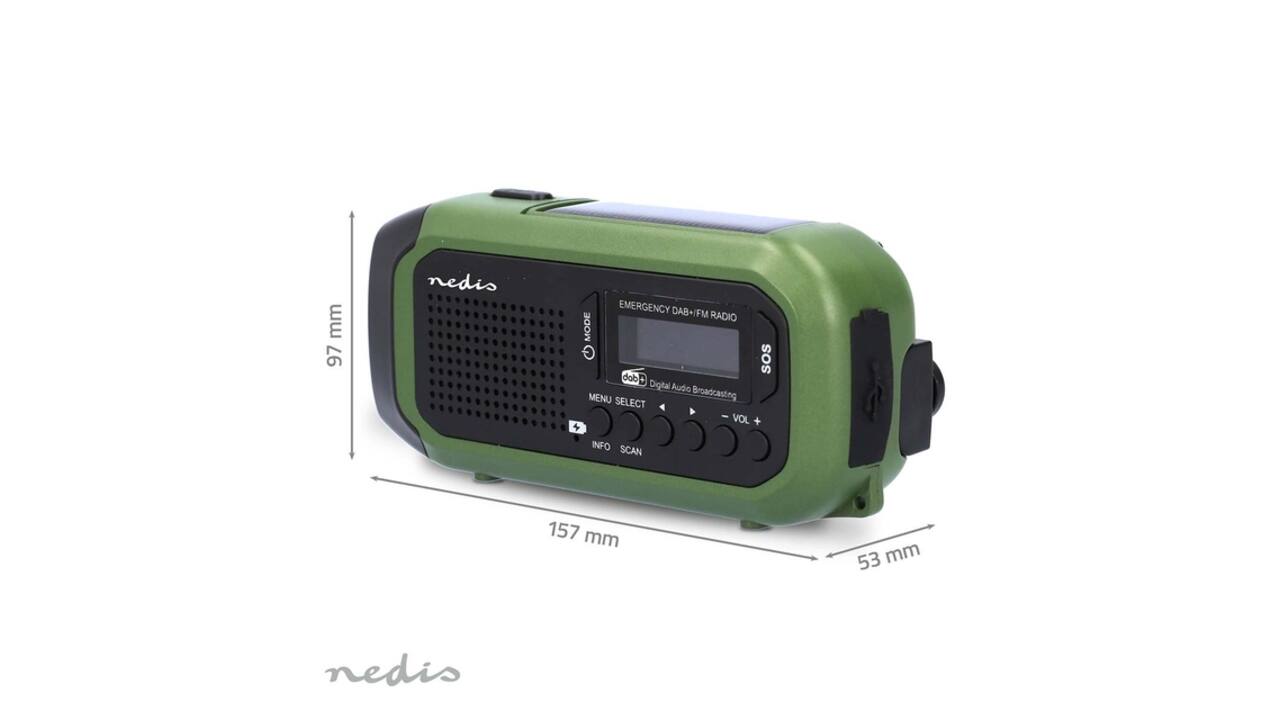Noodradio Nedis DAB+ FM zonnepaneel