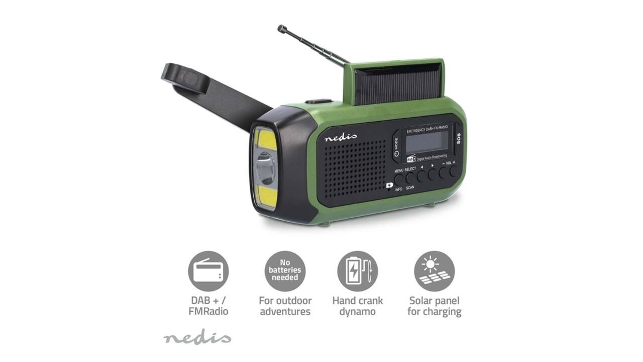 Noodradio Nedis DAB+ FM zonnepaneel