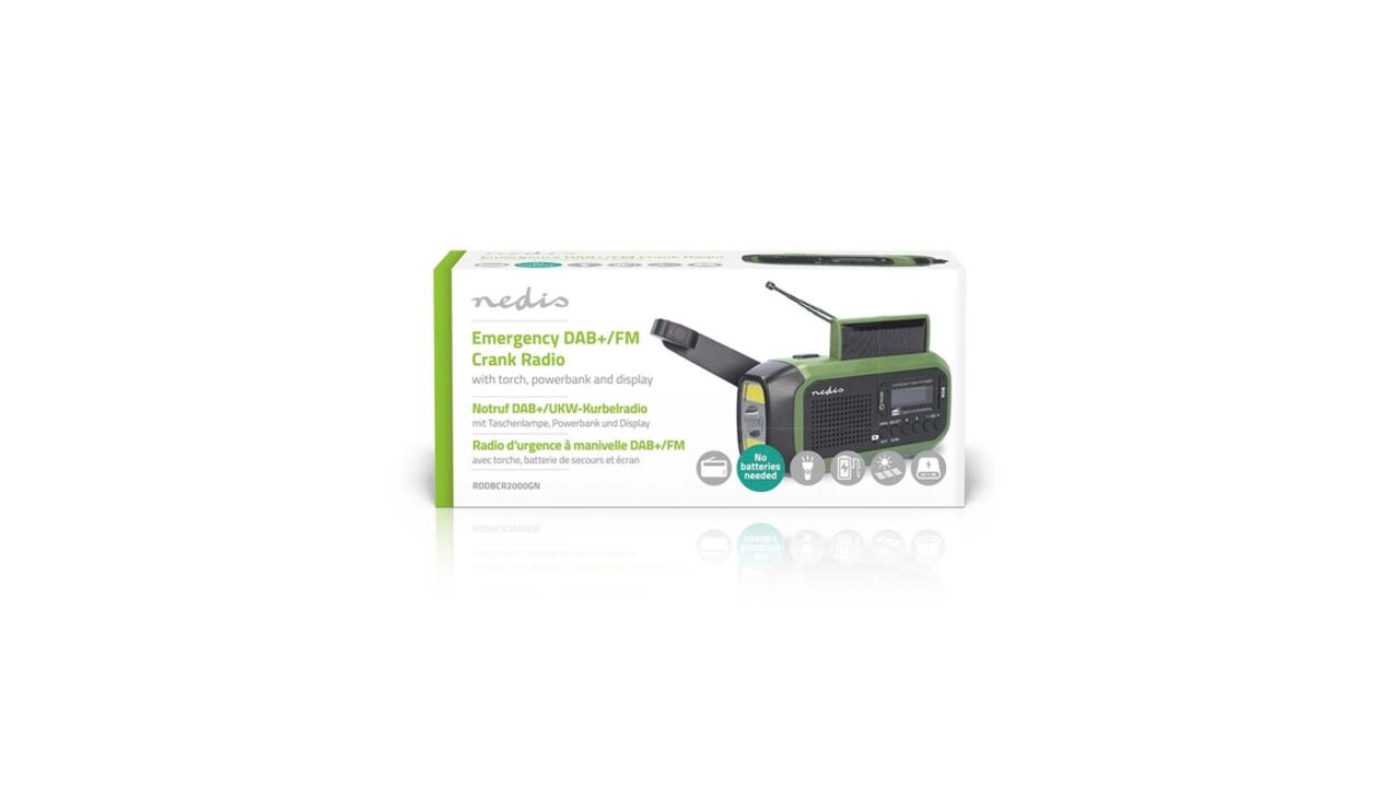 Noodradio Nedis DAB+ FM zonnepaneel