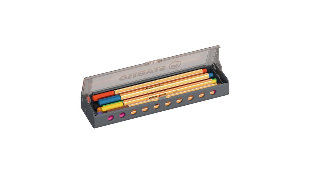 Fineliner STABILO point 88 fijn clickset à 10 kleuren