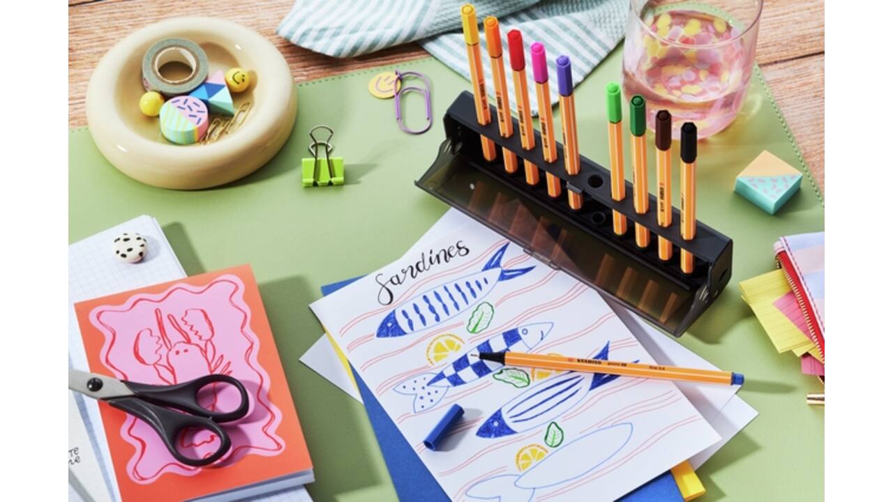 Fineliner STABILO point 88 fijn clickset à 10 kleuren