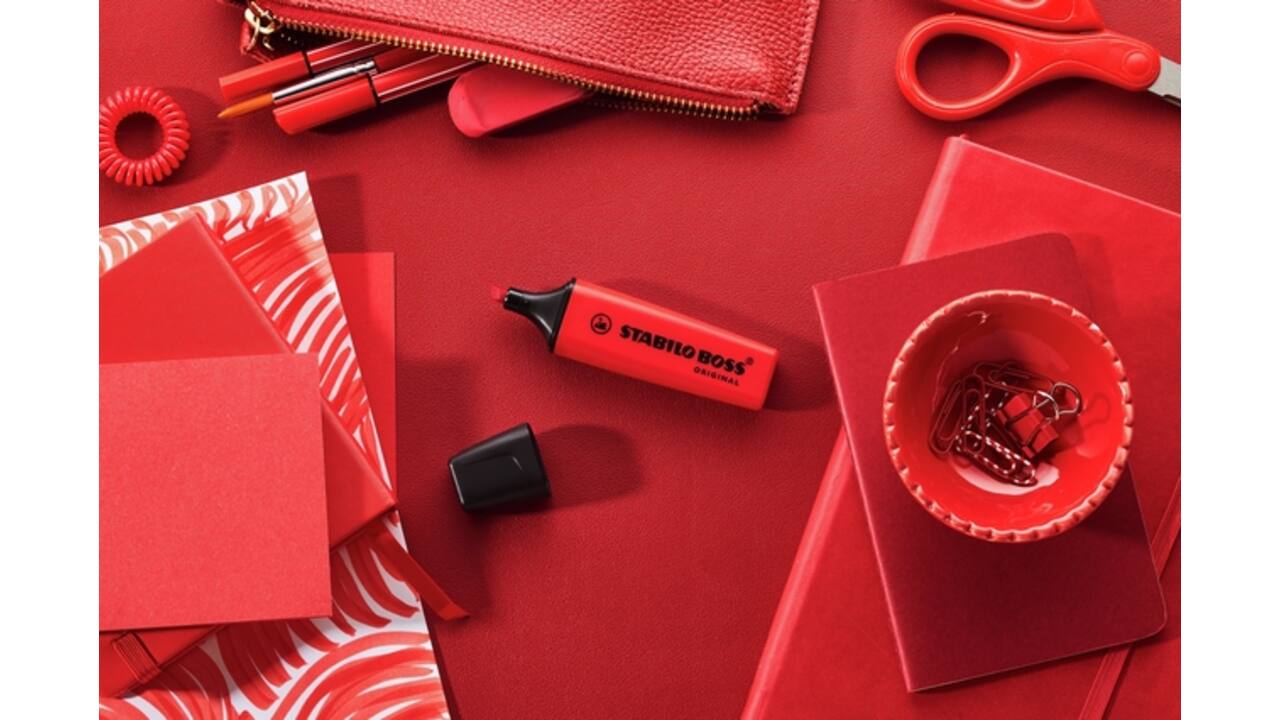 Markeerstift STABILO Boss 70/48 echt rood display à 15 stuks