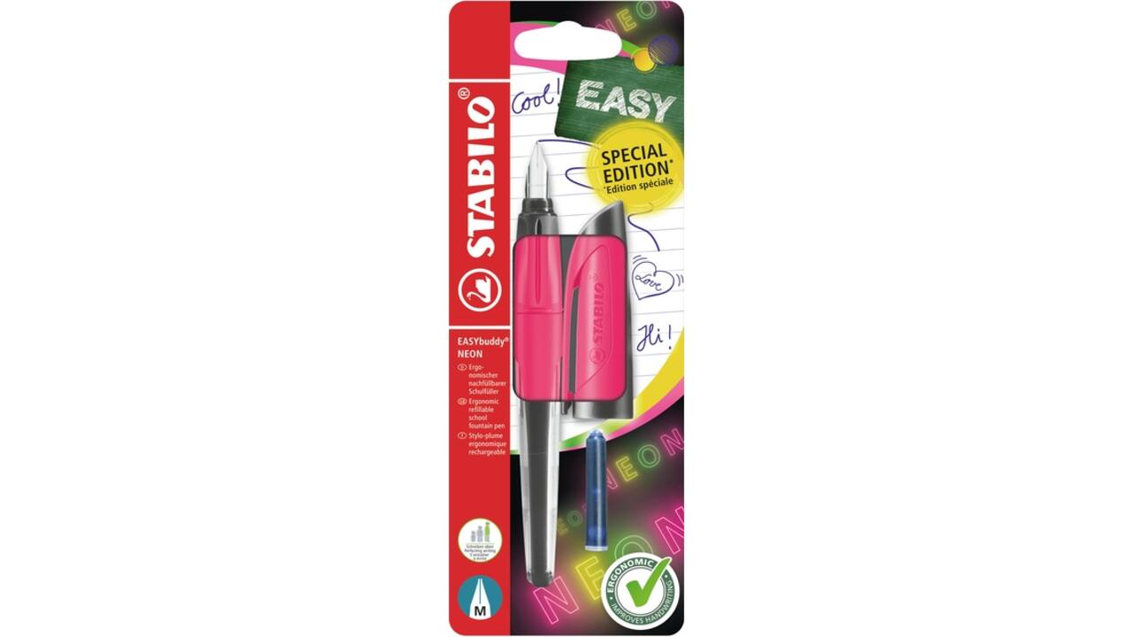 Vulpen STABILO Easybuddy medium neon roze blister à 1 stuk