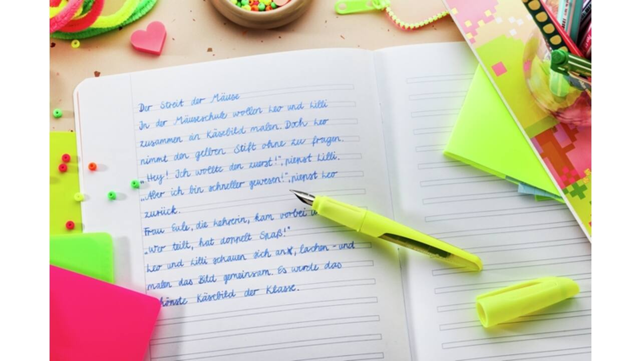 Vulpen STABILO Easybuddy medium neon geel blister à 1 stuk