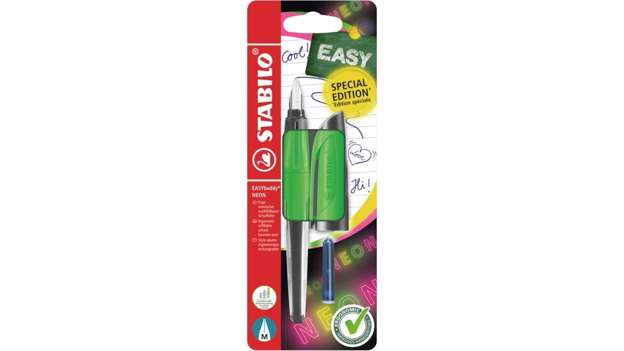 Vulpen STABILO Easybuddy medium neon groen blister à 1 stuk