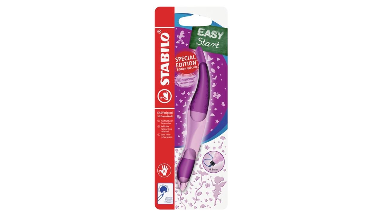 Rollerpen STABILO Easyoriginal rechtshandig 3D DreamWorld medium roze