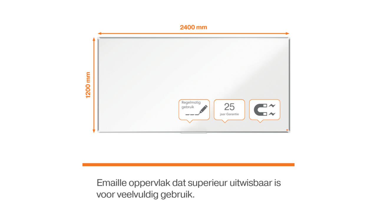 Whiteboard Nobo Premium Plus 120x240cm emaille