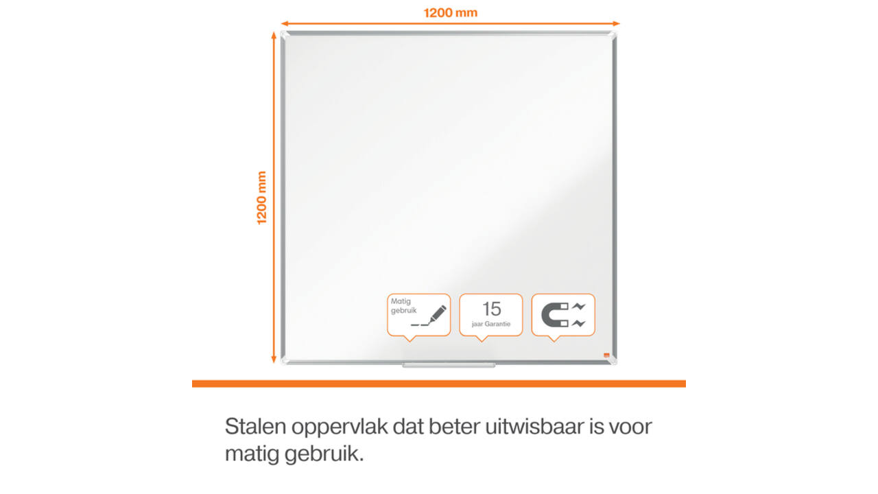 Whiteboard Nobo Premium Plus 120x120cm staal