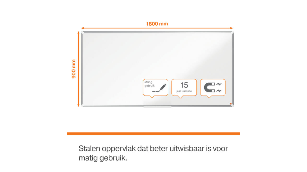 Whiteboard Nobo Premium Plus 90x180cm staal