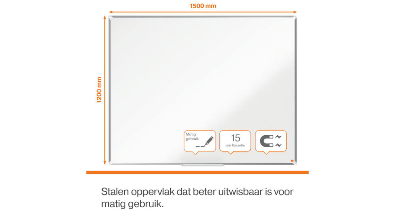 Whiteboard Nobo Premium Plus 120x150cm staal