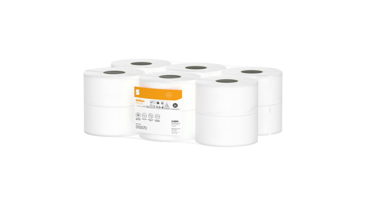 Poetspapier Satino CF1 HiCycle 1-laags 120m 12x340 vel wit 315570
