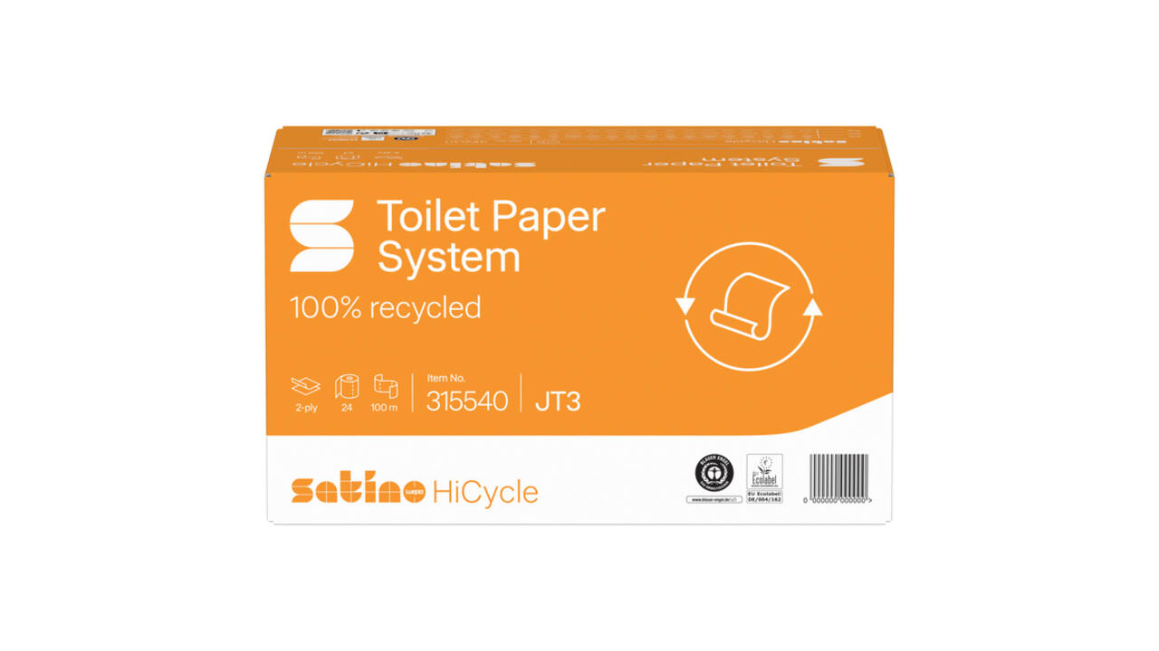 Toiletpapier Satino JT3 HiCycle systeemrol 2-laags 24x100m wit 315540