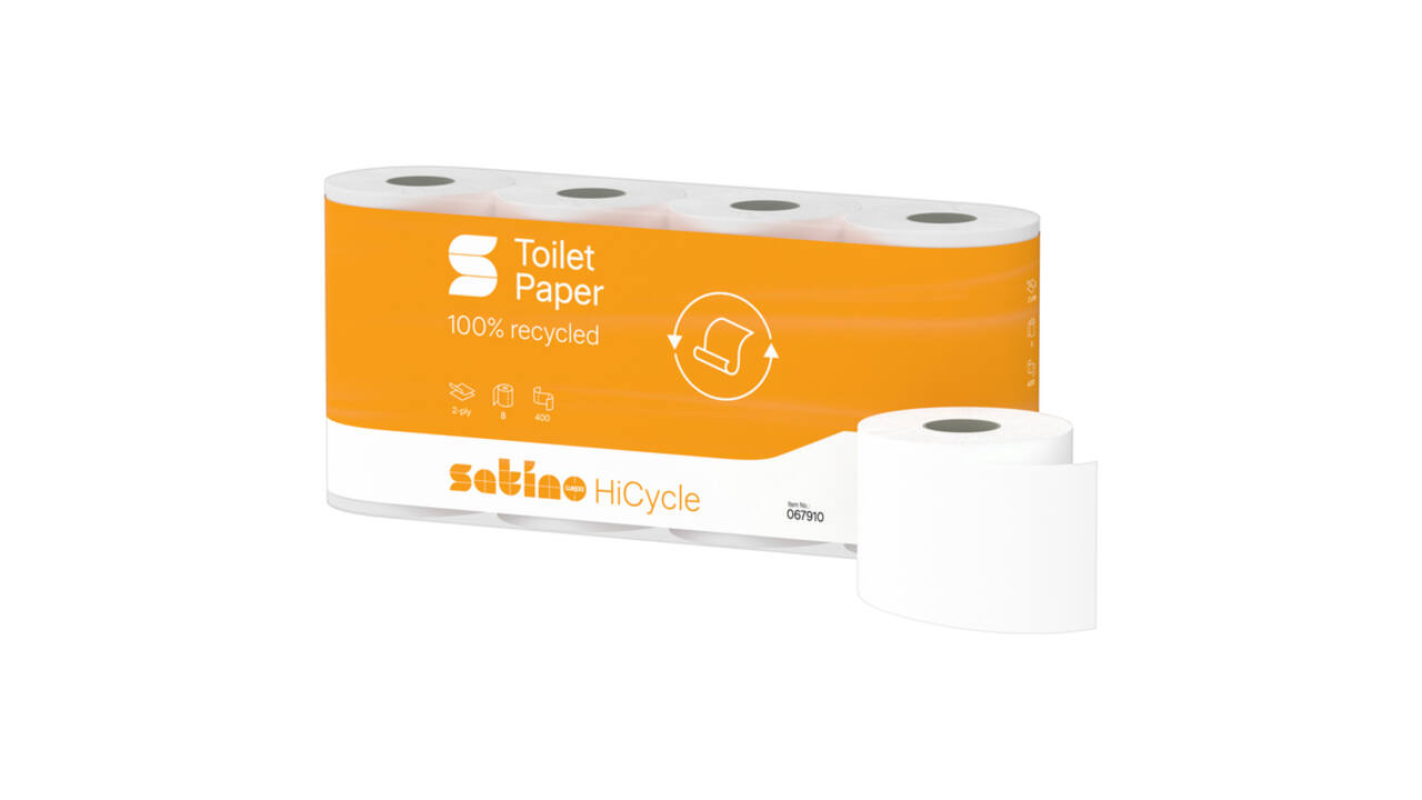 Toiletpapier Satino MT1 HiCycle 2-laags 8x400 vel wit 067910