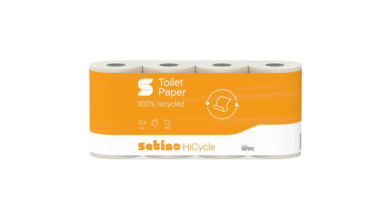 Toiletpapier Satino MT1 HiCycle 2-laags 8x400 vel wit 067910
