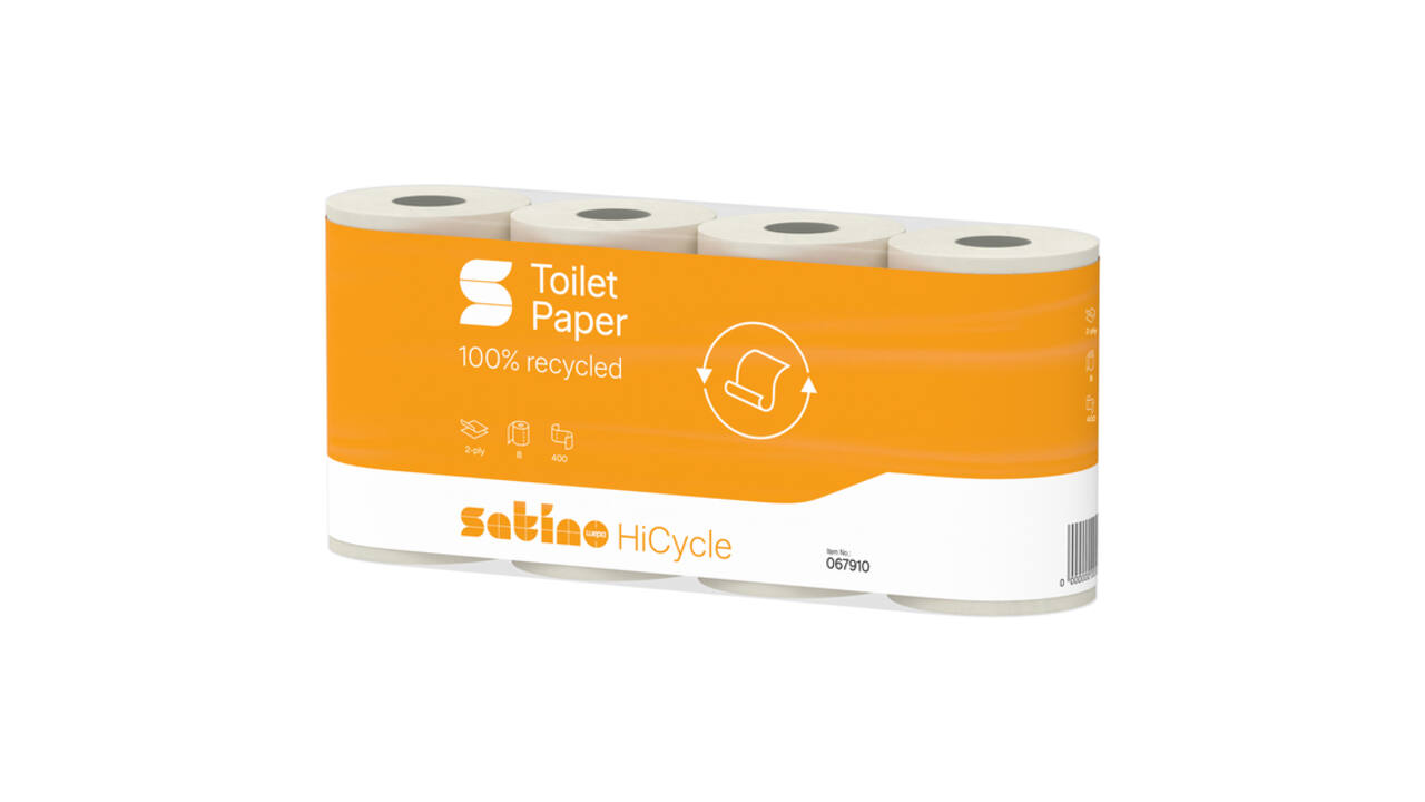 Toiletpapier Satino MT1 HiCycle 2-laags 8x400 vel wit 067910