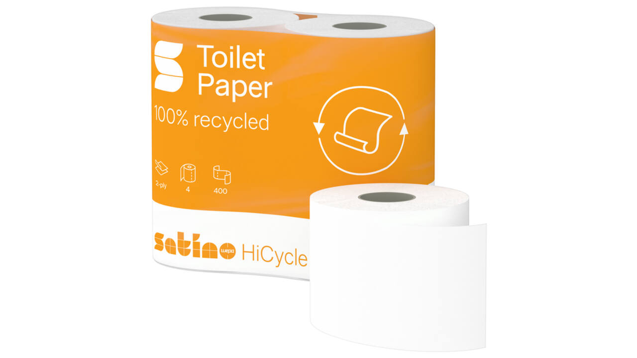 Toiletpapier Satino MT1 HiCycle 2-laags 4x400 vel wit 067900