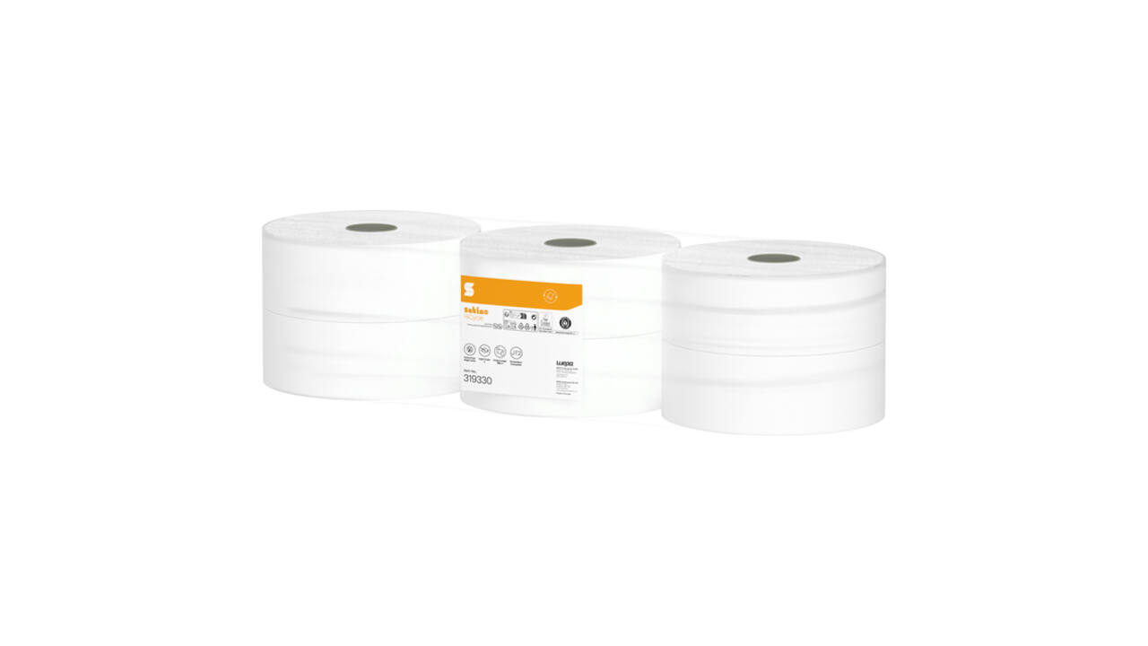 Toiletpapier Satino JT2 HiCycle 2-laags 6x380m wit 319330