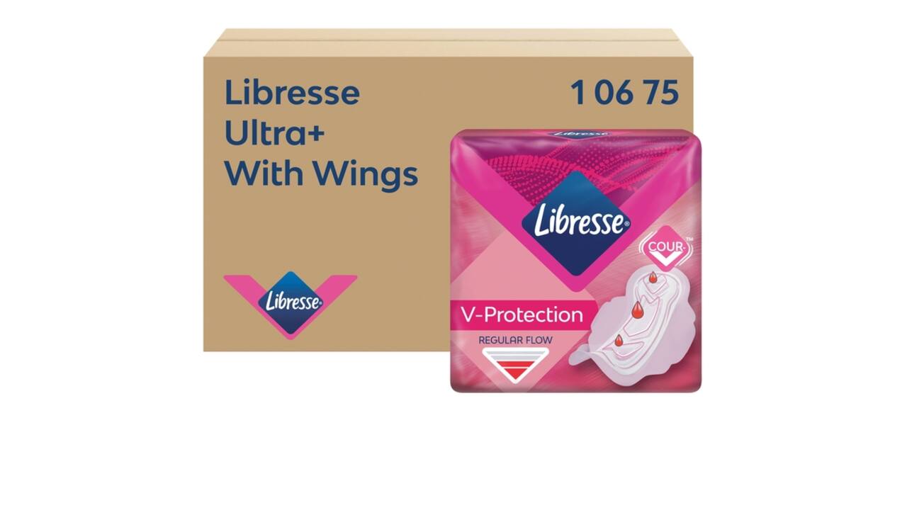 Maandverband Libresse P1 Ultra+ Regular met vleugels 150 stuks