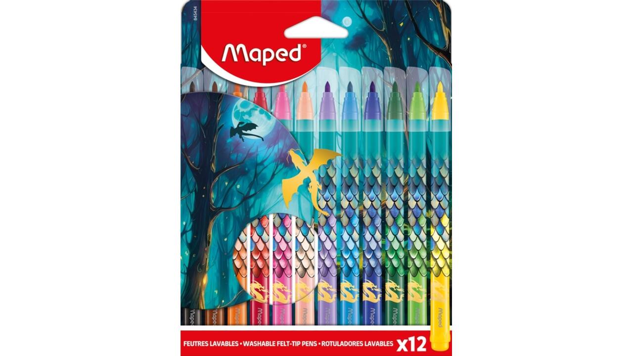 Viltstift Maped Dragon set à 12 kleuren
