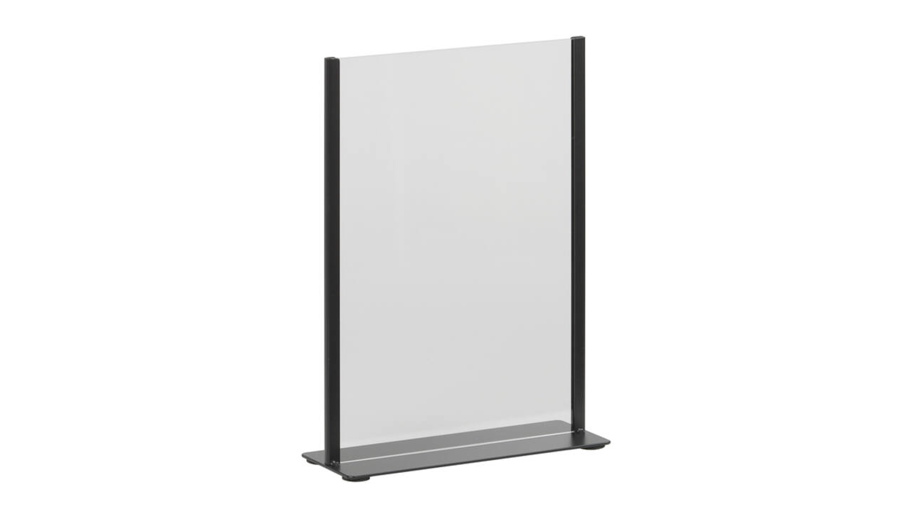 Kaarthouder Europel metaal met acryl bord A4 zwart