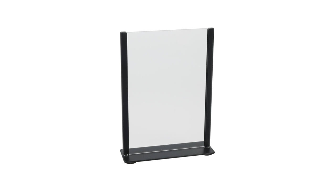 Kaarthouder Europel metaal met acryl bord A5 zwart