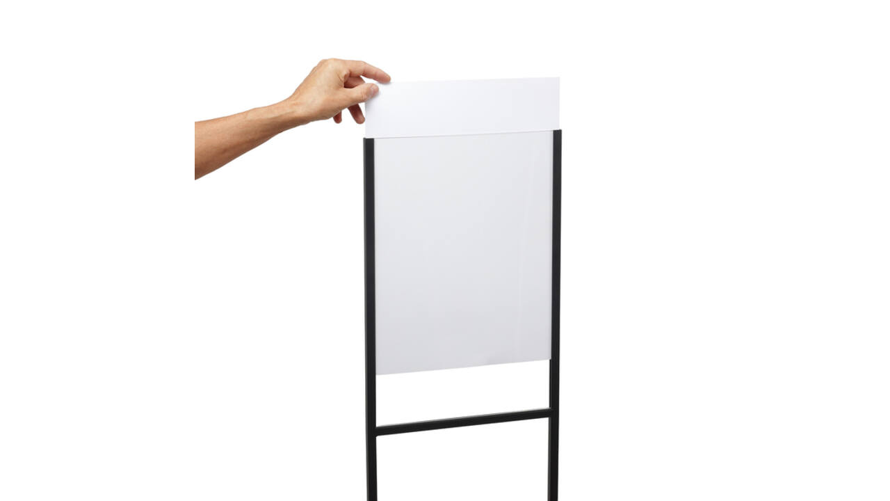 Infostandaard Europel metaal met acryl bord A3 zwart