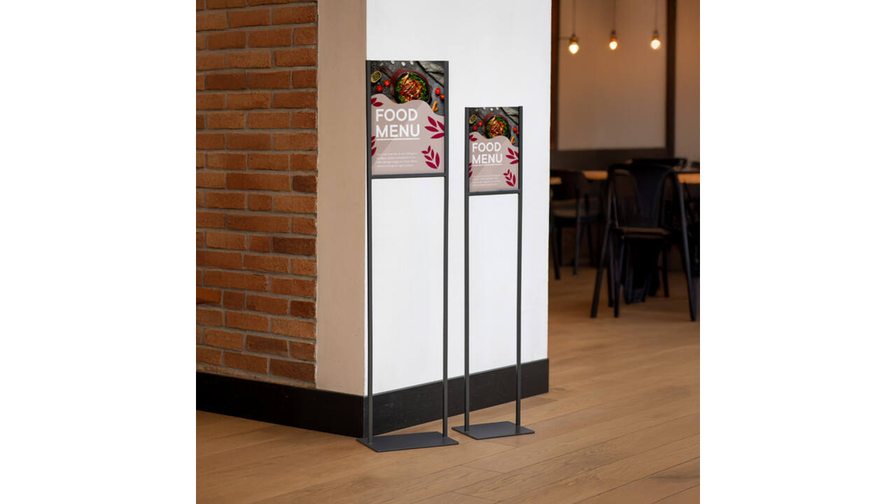 Infostandaard Europel metaal met acryl bord A3 zwart