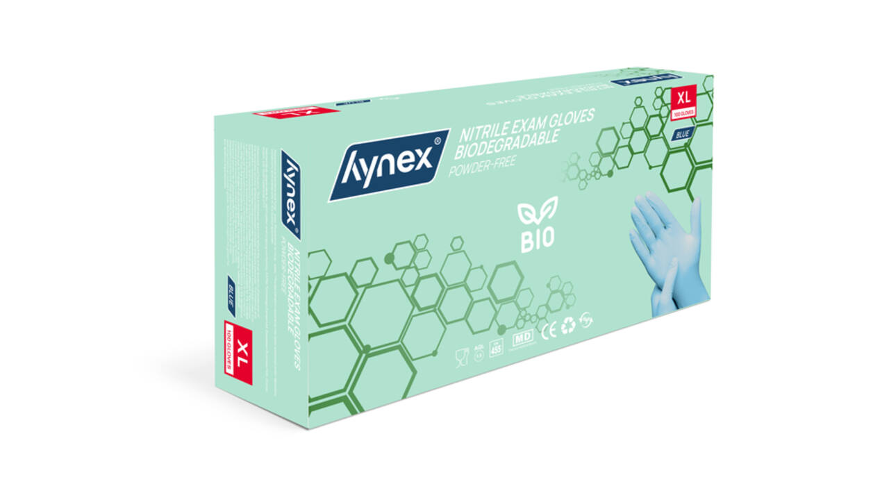 Handschoen Hynex nitril Bio XL blauw 3.5gr 100 stuks