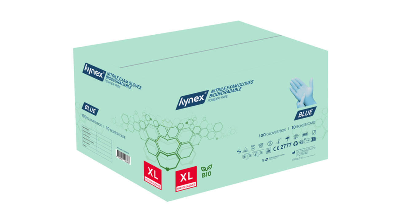 Handschoen Hynex nitril Bio XL blauw 3.5gr 100 stuks