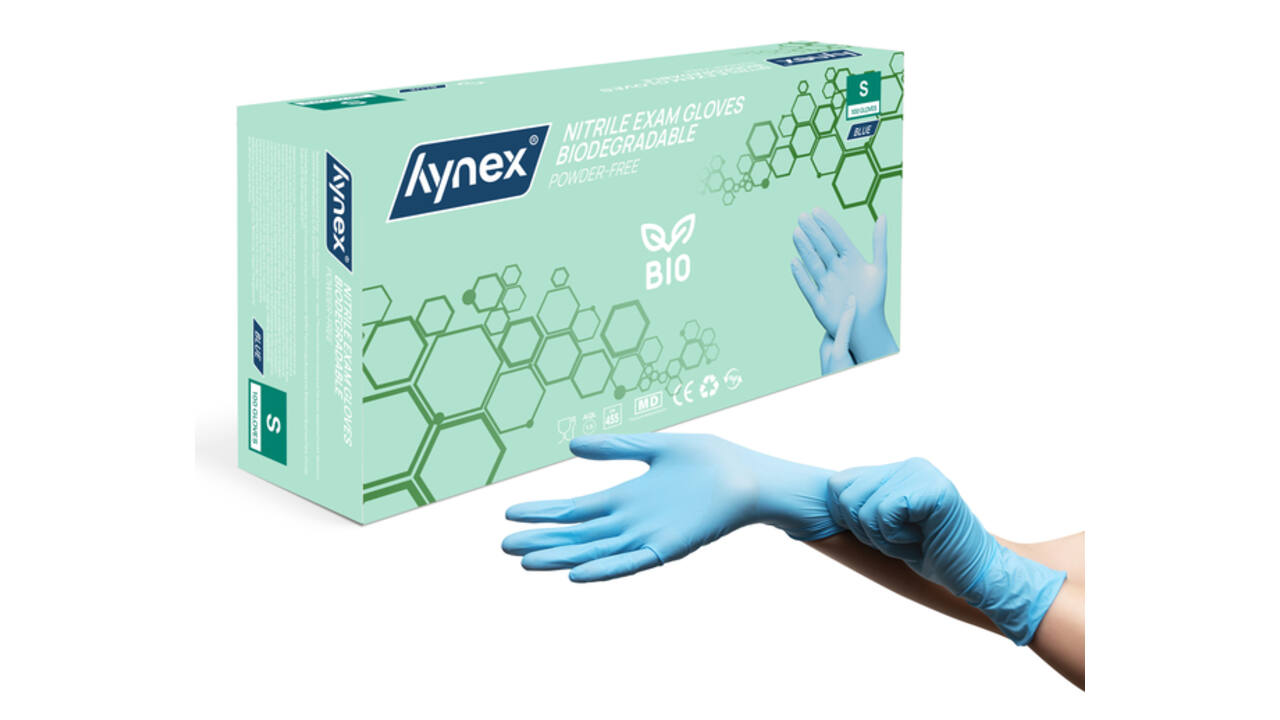 Handschoen Hynex nitril Bio S blauw 3.5gr 100 stuks
